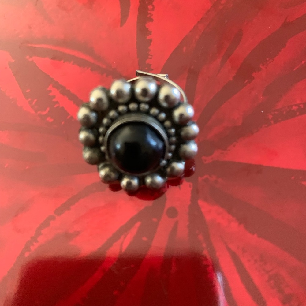 Silver and black Ring